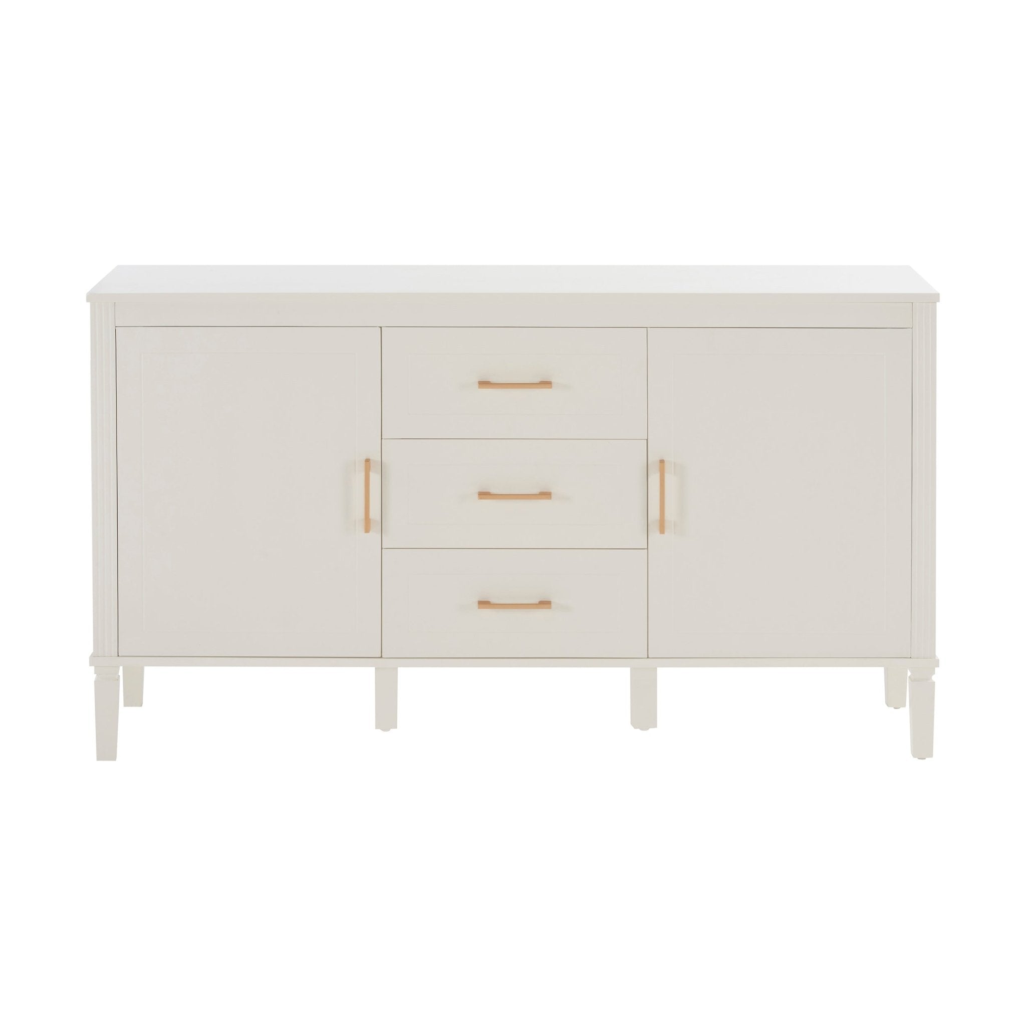 Buffet classique en bois peint, avec portes et tiroirs, pour salon