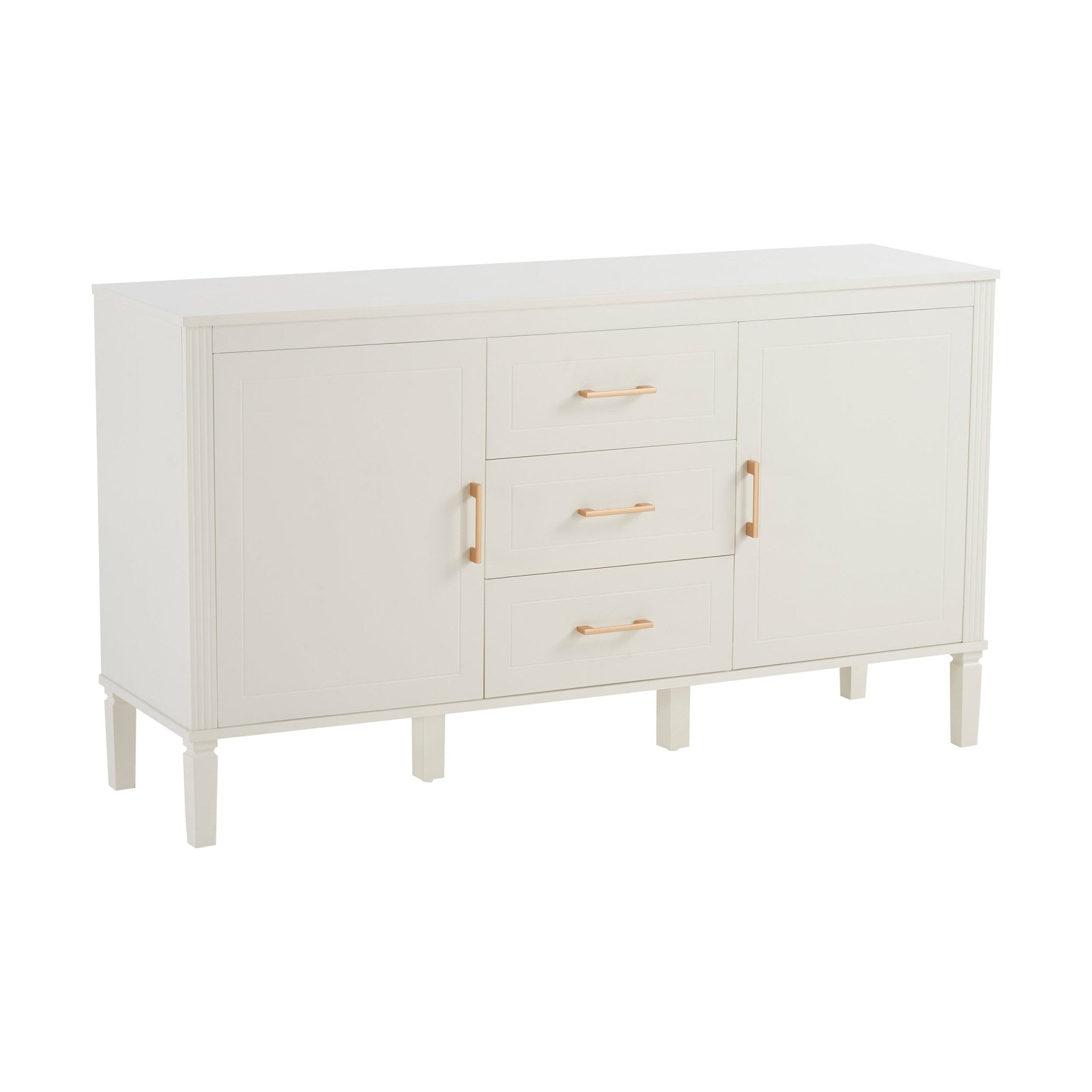 Buffet classique en bois peint, avec portes et tiroirs, pour salon