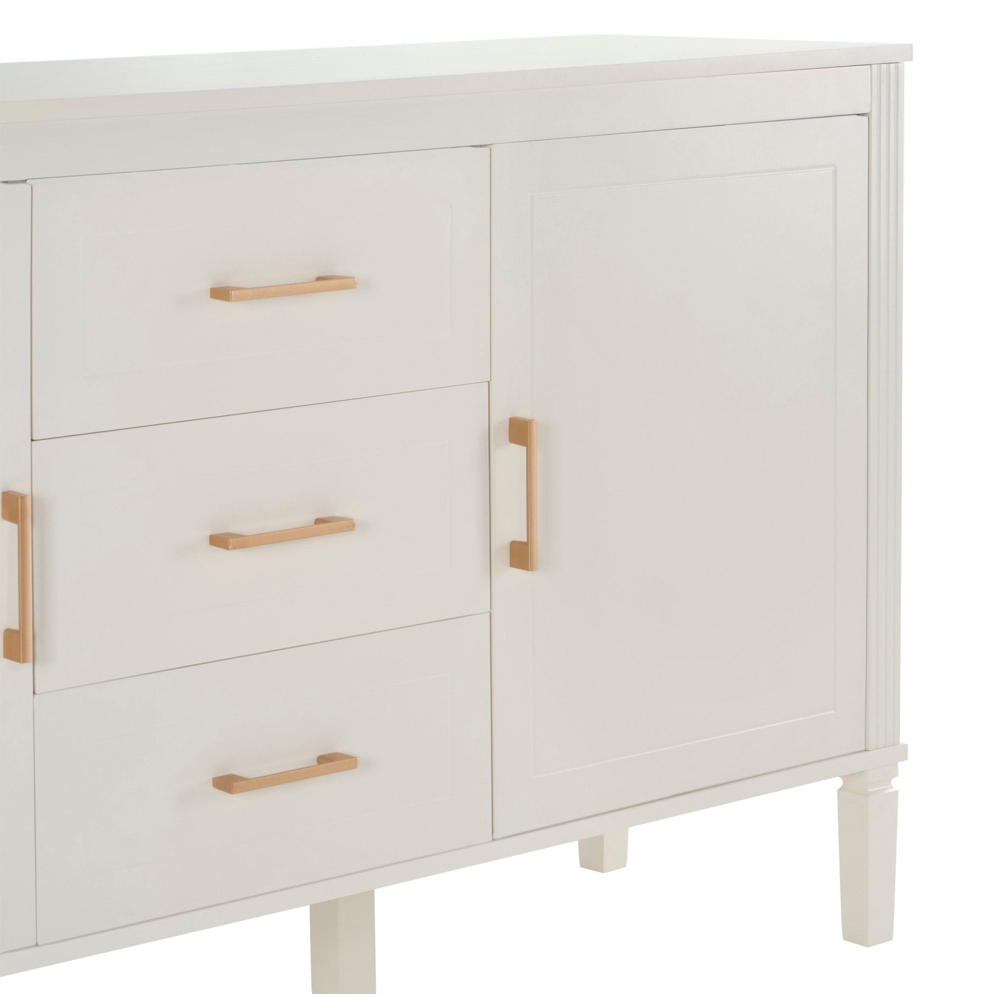 Buffet classique en bois peint, avec portes et tiroirs, pour salon
