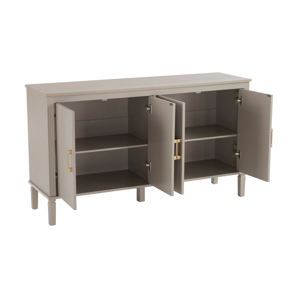 Buffet classique taupe avec 4 portes pour salon