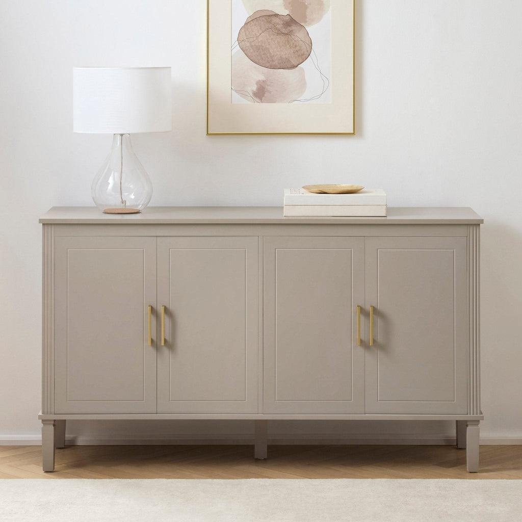 Buffet classique taupe avec 4 portes pour salon