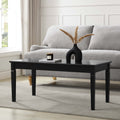 Table basse noire peinte classique aux lignes épurées pour salon