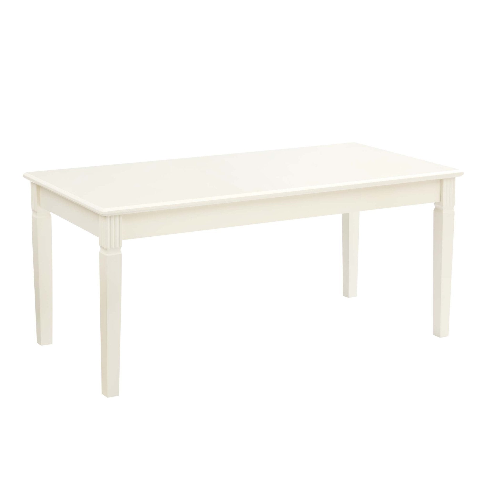 Table basse crème laquée, de style classique et aux lignes épurées pour le salon