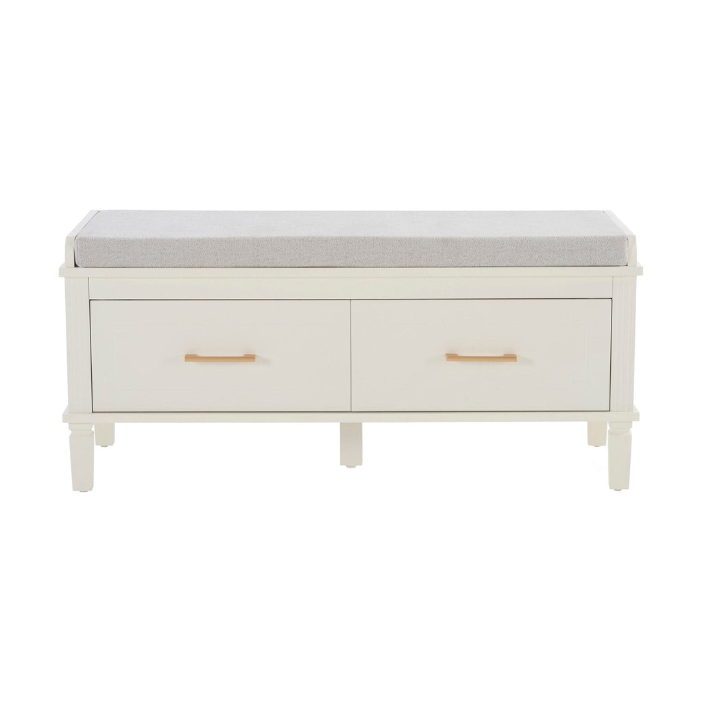 Meuble de rangement classique peint avec siège rembourré pour couloir