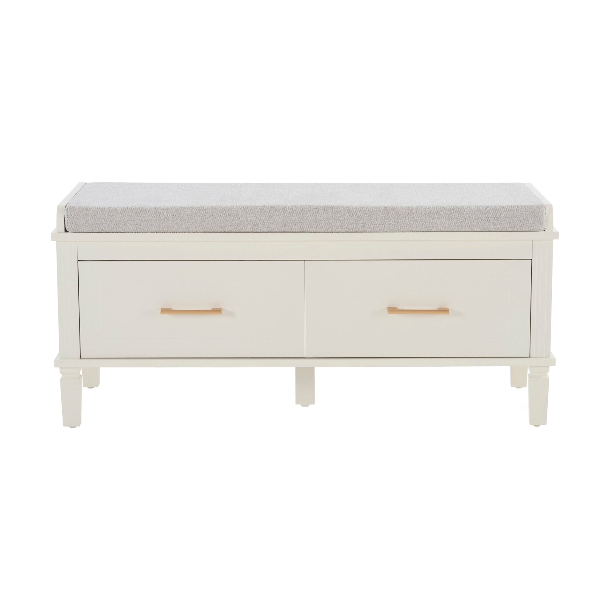 Meuble de rangement classique peint avec siège rembourré pour couloir