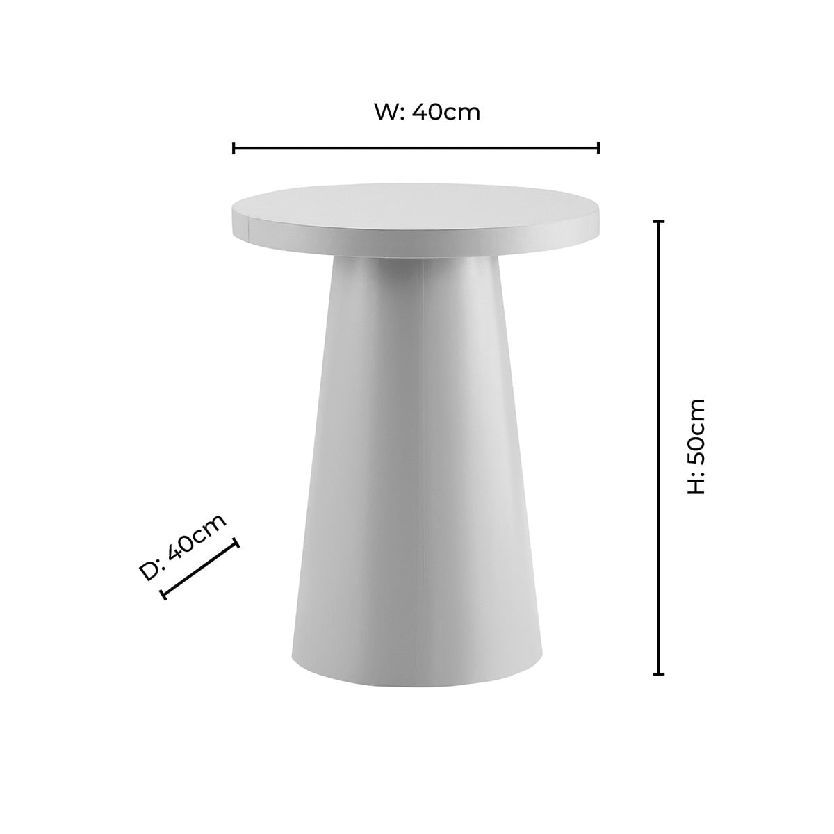 Table d'appoint contemporaine en taupe peint avec motif géométrique pour le salon