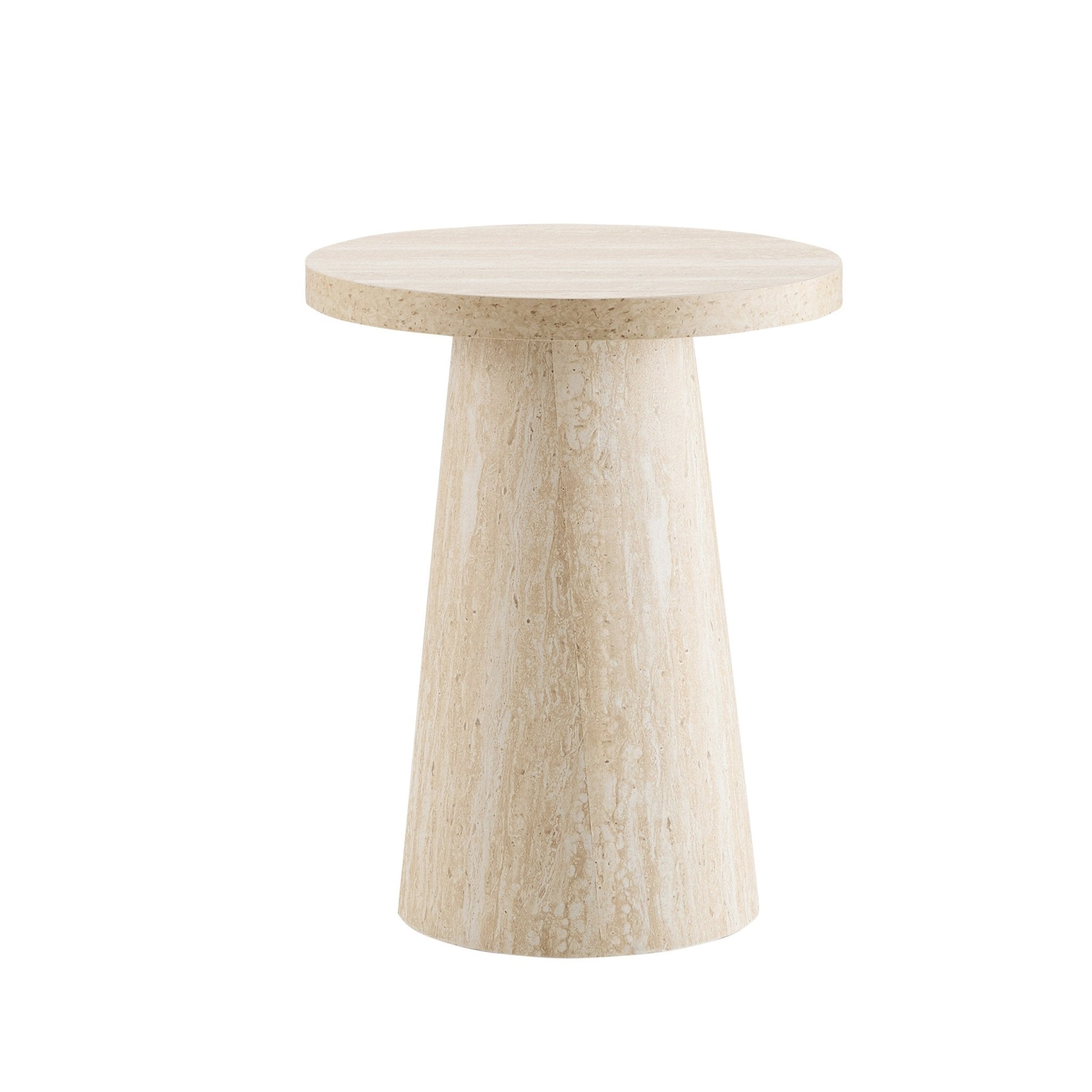 Table d'appoint contemporaine effet marbre et pierre avec design géométrique pour salon