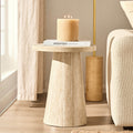 Table d'appoint contemporaine effet marbre et pierre avec design géométrique pour salon