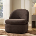 Fauteuil pivotant d'appoint moderne en tissu texturé cappuccino avec rotation à 360° pour le salon