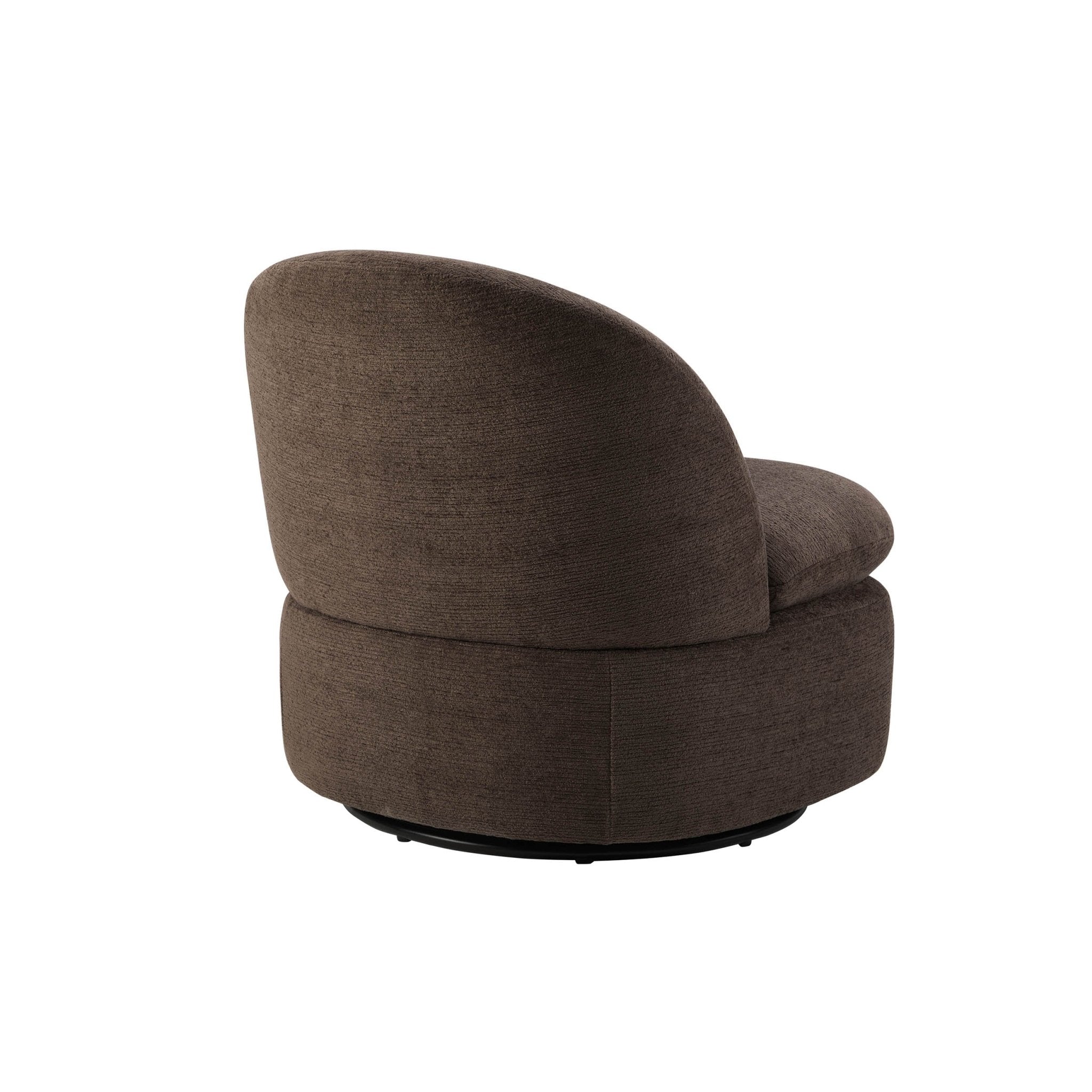 Fauteuil pivotant d'appoint moderne en tissu texturé cappuccino avec rotation à 360° pour le salon