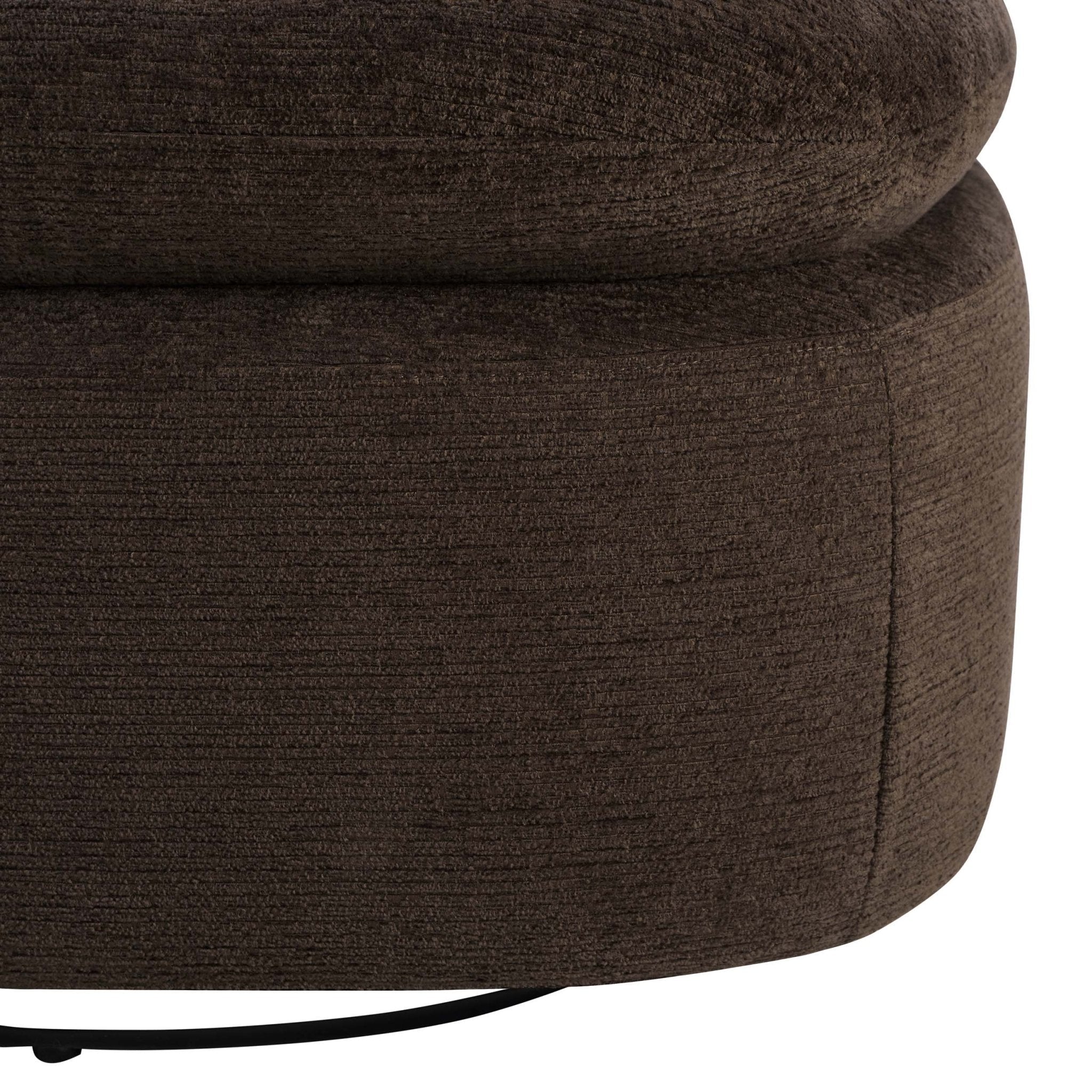 Fauteuil pivotant d'appoint moderne en tissu texturé cappuccino avec rotation à 360° pour le salon