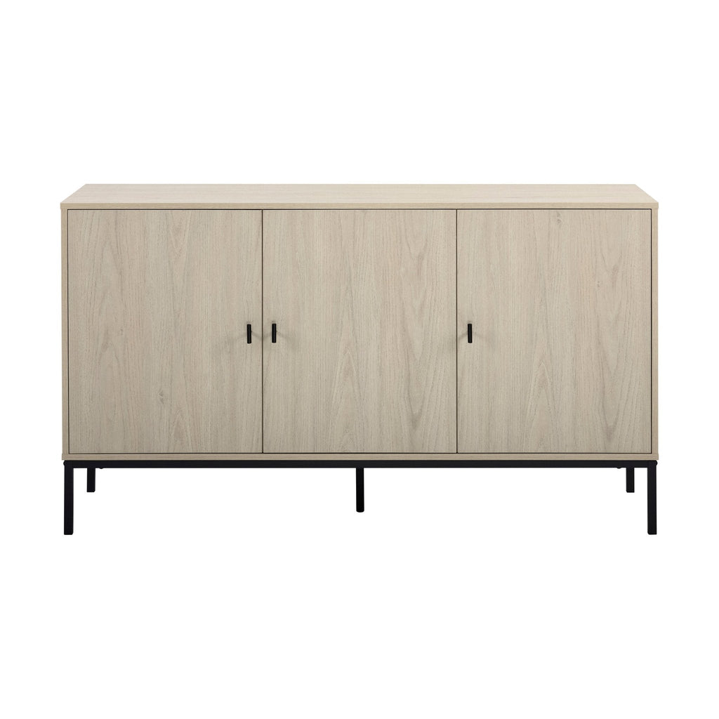 Bahut en bois clair scandinave avec grand espace de rangement pour le salon