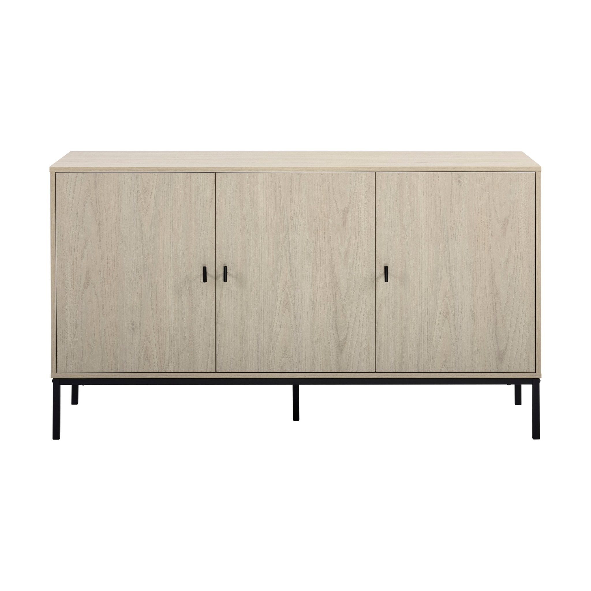 Bahut en bois clair scandinave avec grand espace de rangement pour le salon