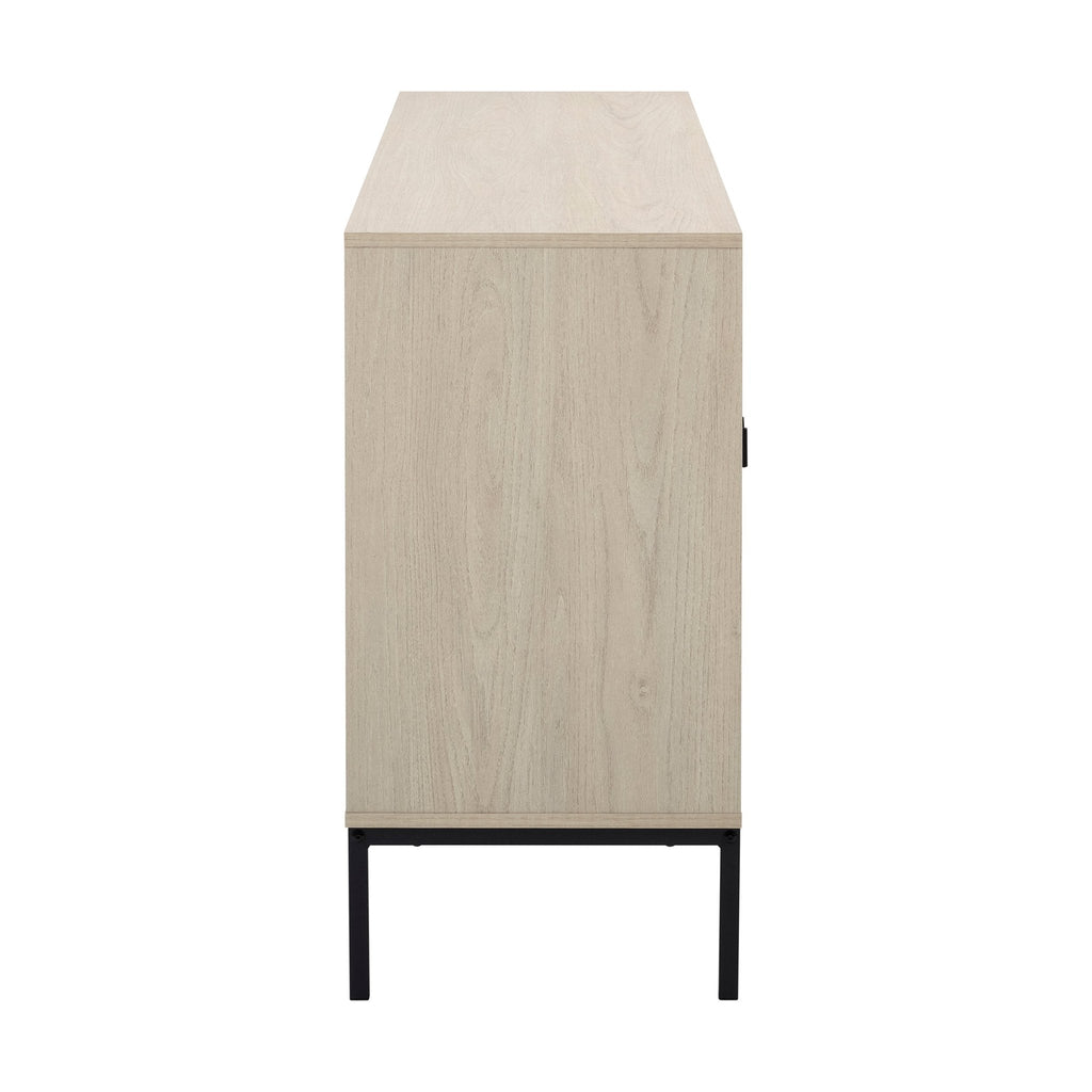 Bahut en bois clair scandinave avec grand espace de rangement pour le salon
