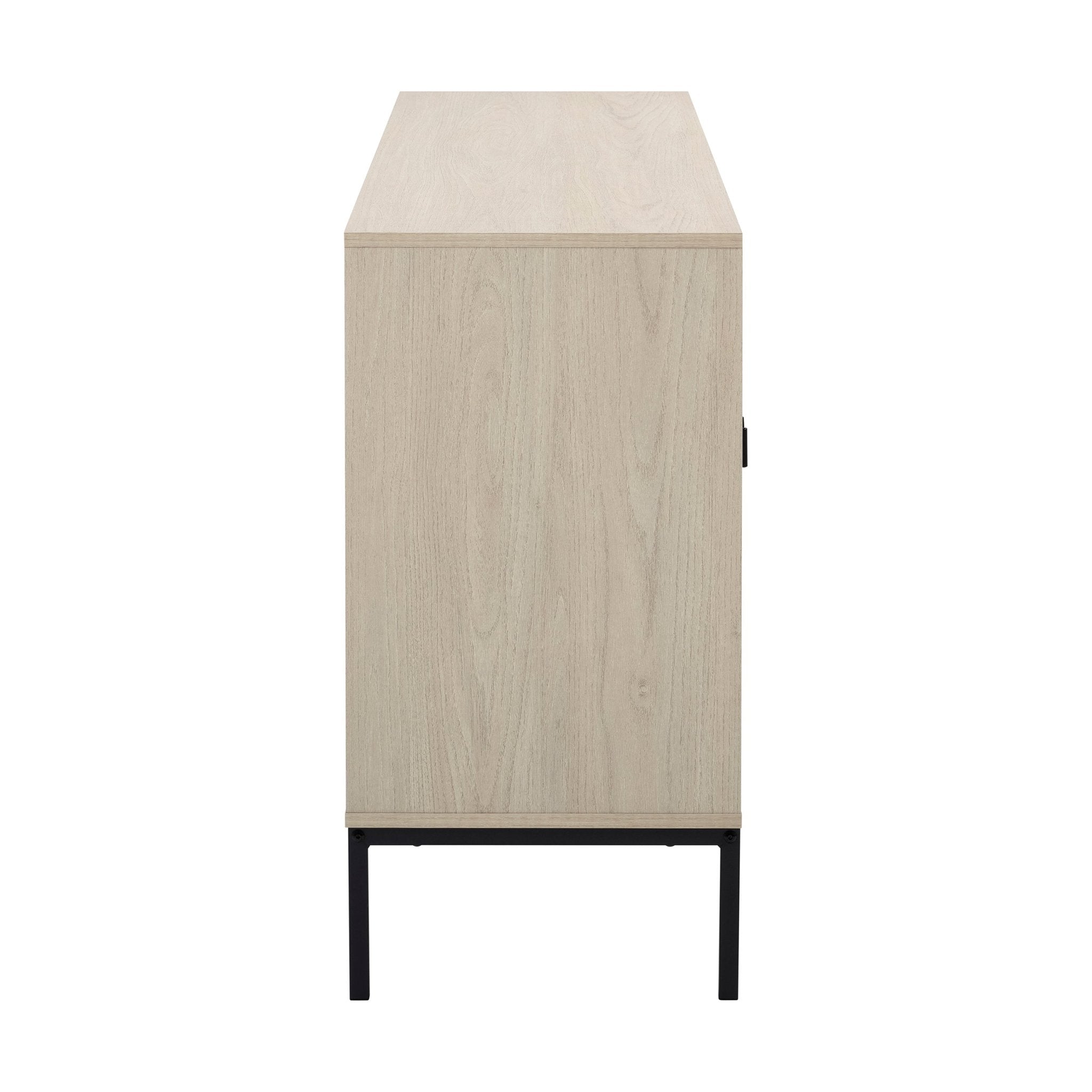 Bahut en bois clair scandinave avec grand espace de rangement pour le salon