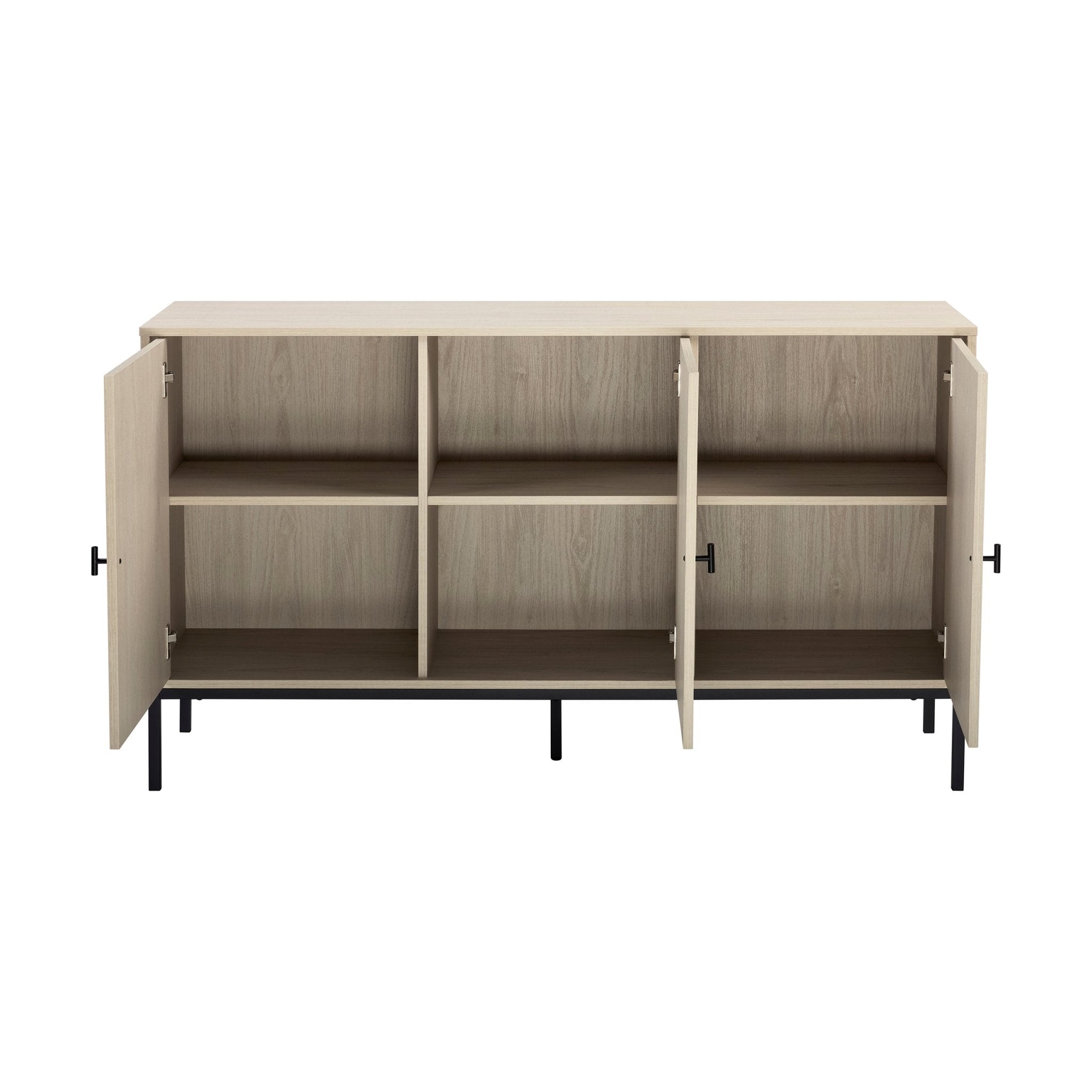 Bahut en bois clair scandinave avec grand espace de rangement pour le salon
