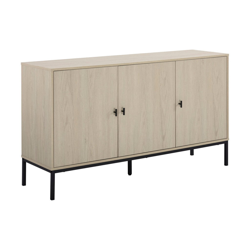 Bahut en bois clair scandinave avec grand espace de rangement pour le salon
