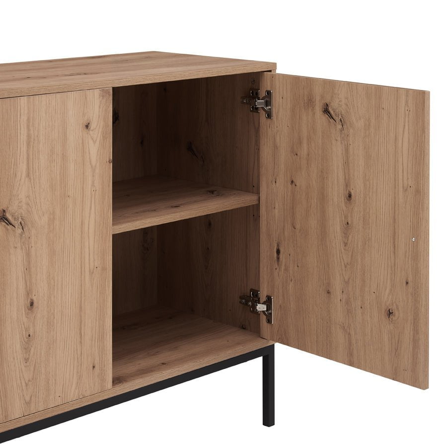 Bahut moderne effet chêne avec grand espace de rangement pour le salon