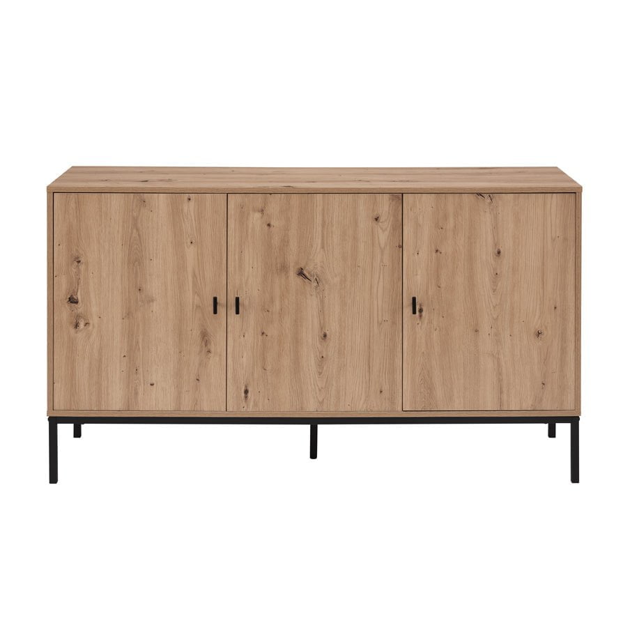 Bahut moderne effet chêne avec grand espace de rangement pour le salon